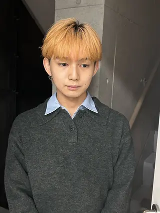 ショート カラー パーマ メンズ 岩城 滉成のヘアスタイル