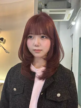 ミディアム カラー 韓国レイヤー/ダブル カラー/フウカ🤍のヘアスタイル
