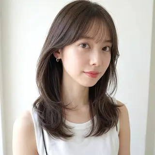 セミロング 艶髪ストレート❇️ レイヤー❇️出町光流のヘアスタイル