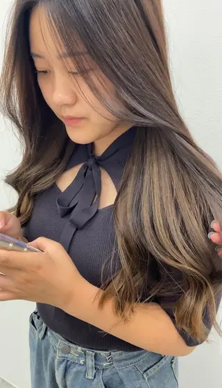 ロング 松林 加菜のヘアスタイル