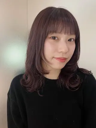 ミディアム カラー cana 札幌レイヤースタイルのヘアスタイル