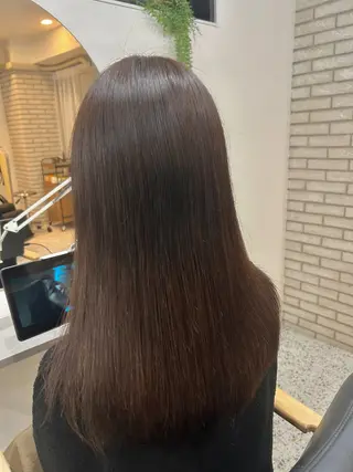 セミロング カラー 透明感カラー 莉々子のヘアスタイル