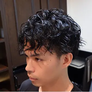ショート パーマ メンズ 浦添メンズ 経験20年／のヘアスタイル