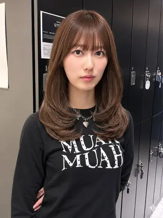 ミディアム 透明感×レイヤー /荻野宗一郎のヘアスタイル