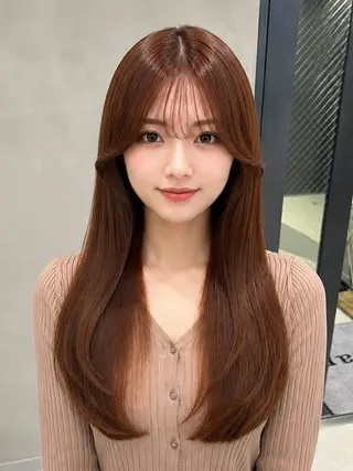 ロング カラー うる艶カラー 顔周りカット♡ikuのヘアスタイル