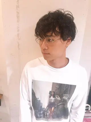 ショート カラー パーマ ヘアアレンジ メンズ ちこ .のヘアスタイル