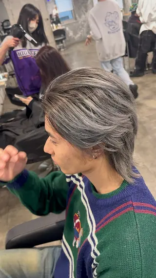 ショート カラー メンズ *モデル募集🤍横浜 透明感カラー🫧のヘアスタイル