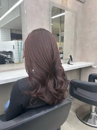 ロング カラー パーマ ヘアアレンジ メンズ キッズ ブリーチなしカラー/ ブラウン/レイヤーのヘアスタイル