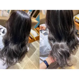 カラー 🩵盛れる顔周り/ 艶カラーemi🩵のヘアスタイル