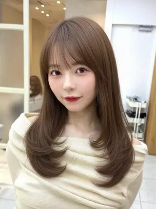 セミロング 顔周り/レイヤー /韓国ヘア/TAKUのヘアスタイル