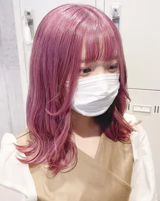ミディアム カラー パーマ ヘアアレンジ メンズ キッズ ネイル マツエク・マツパ アイブロウ レイヤー/ダブル カラー/YURINAのヘアスタイル