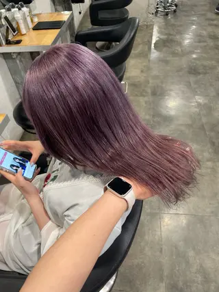 セミロング カラー ハイトーン 横浜💞ミオのヘアスタイル