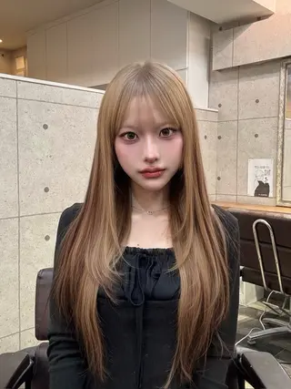 ロング カラー 🐺新宿manabu プルエクステのヘアスタイル