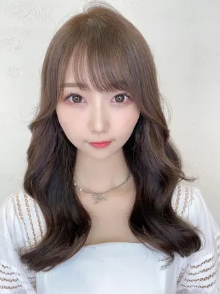 セミロング カラー パーマ 銀座✨レイヤーカット 顔まわり/坂本亜裟海のヘアスタイル