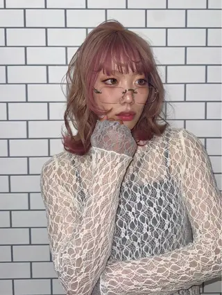 ロング Himena🎀 ハイトーン/デザインのヘアスタイル