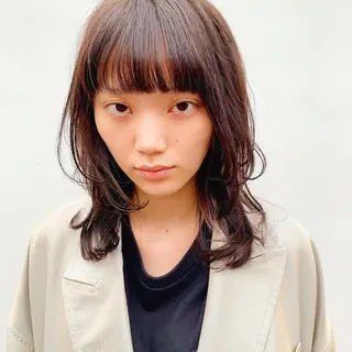 ミディアム 中川 竜誠のヘアスタイル