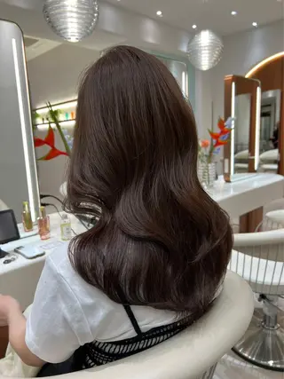 セミロング カラー レイヤー似合わせ 透明感カラーりきやのヘアスタイル