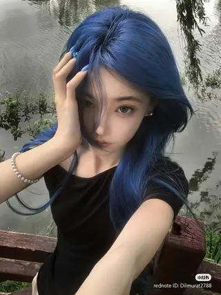 ロング カラー 韓国うる艶ハイトーン 💙ayana💙のヘアスタイル