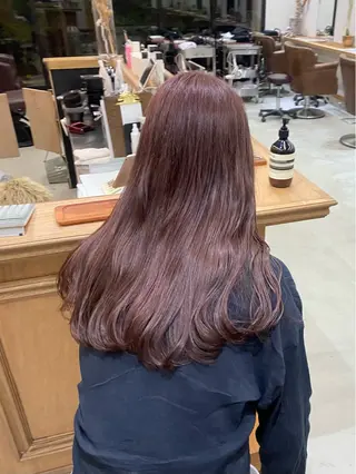 セミロング カラー ヘアアレンジ ハル🌸柔色/ ブリーチなし/艶髪のヘアスタイル