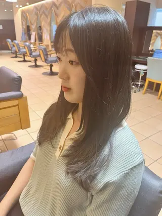 ロング カラー ヘアアレンジ 韓国風レイヤー/ 💎Tomoya💎のヘアスタイル