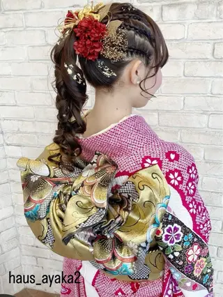 ヘアアレンジ あやか 白髪ぼかしハイライトのヘアスタイル