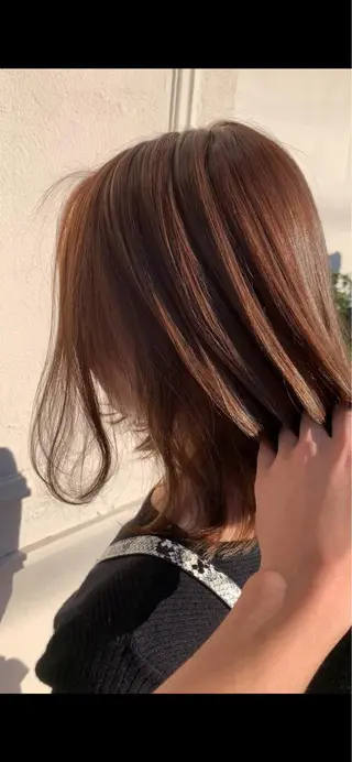 セミロング カラー 鵜飼 真伍のヘアスタイル