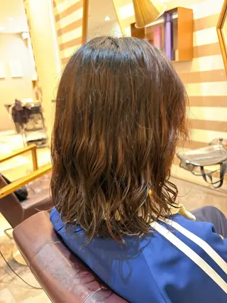 ミディアム パーマ 内山涼香 【縮毛矯正✨】のヘアスタイル