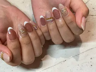 ネイル 韓国/ワンホン/長さ 出しつけ放題🎀のネイルデザイン