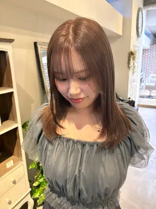 セミロング カラー ichika/顔周り /似合わせカラー🩵のヘアスタイル