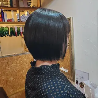 ショート カラー パーマ 韓国風レイヤーカット 上手く丁寧早い/マツのヘアスタイル