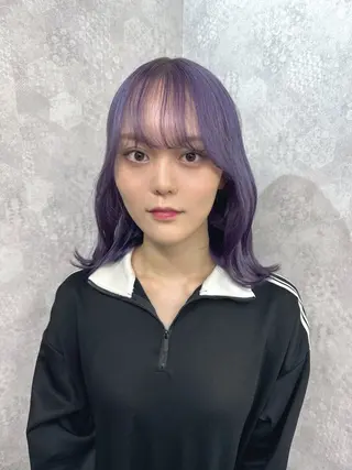 ミディアム カラー ヘアアレンジ 韓国レイヤーカット/ 儚げカラーチナツのヘアスタイル