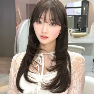 ロング カラー 大宮レイヤーカット ハッシュ　柏崎颯刀のヘアスタイル