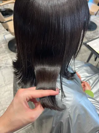ミディアム カラー 新宿/レイヤー/ amu🫧のヘアスタイル