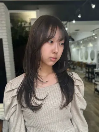 ロング カラー ヘアアレンジ あおい 🍒暖色カラーのヘアスタイル