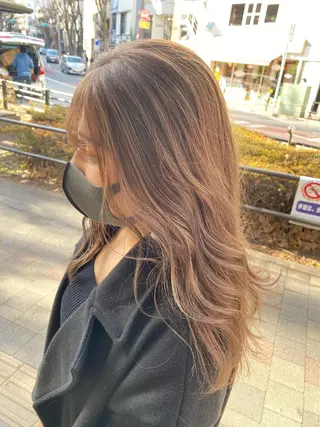 セミロング カラー ヘアアレンジ TSUNA 🌙 Lim 五反田のマツエク・マツパデザイン