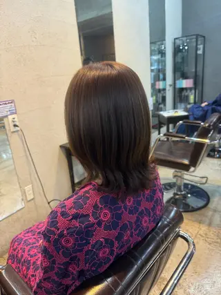 ミディアム カラー 髪質改善カラー透明感 ダブルカラー幕田のヘアスタイル