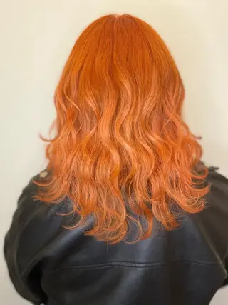 ミディアム カラー ヘアカラー&縮毛矯正 STAR☆RIVERのヘアスタイル