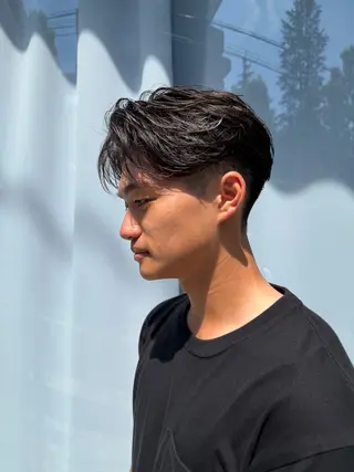 ミディアム パーマ メンズ 💈ニュアンスパーマ センターパート💈のヘアスタイル