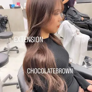 ロング カラー エクステ🩵ブリーチ 韓国ヘア🩵KAEのヘアスタイル