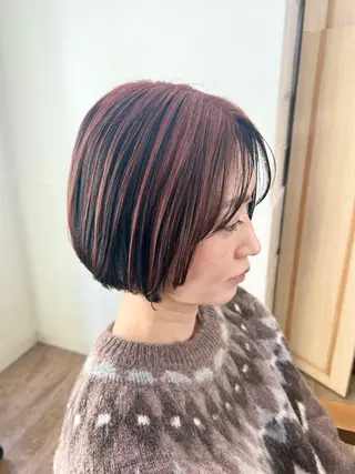 ショート カラー パーマ/ハイライト 💙鶴岡　愛💙のヘアスタイル