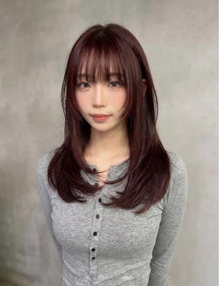セミロング トレンドカラー✨髪質 改善✨羽柴幸生のヘアスタイル