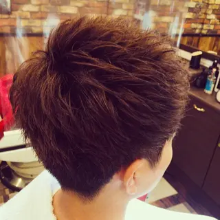 ショート カラー パーマ ヘアアレンジ メンズ men's特化　石井 貴章のヘアスタイル