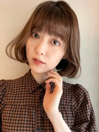 ミディアム カラー 透明感カラー✂︎ /縮毛矯正/YUKAのヘアスタイル