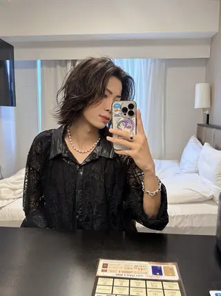 ミディアム カラー ヘアアレンジ 桑原 大和のヘアスタイル