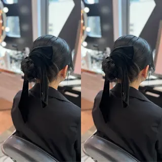 ミディアム ヘアアレンジ 梅田茶屋町ヘアセット 🎀RIONA🎀のヘアスタイル