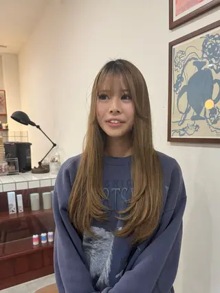 セミロング 作野 凌都のヘアスタイル