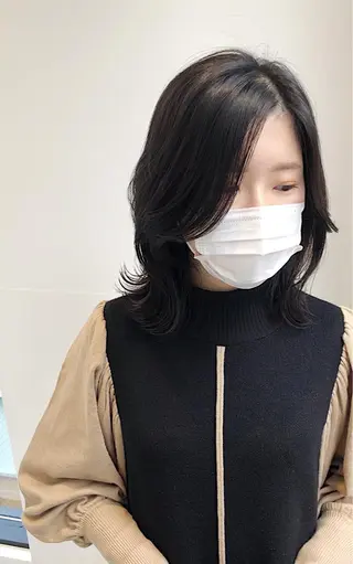 ミディアム カラー 髪質改善/顔まわり 石原のヘアスタイル