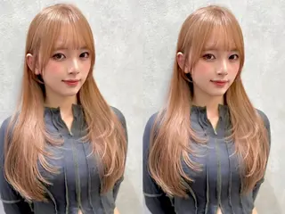 ロング yui🎀ブリーチな しダブルカラー／博多のヘアスタイル