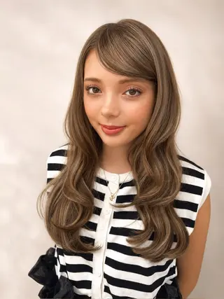 ロング カラー ヘアアレンジ 平川友理💘 似合せカットカラーのヘアスタイル
