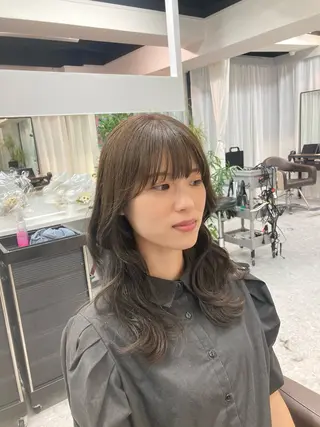 セミロング 可愛い顔周りカット お任せください✨中川のヘアスタイル